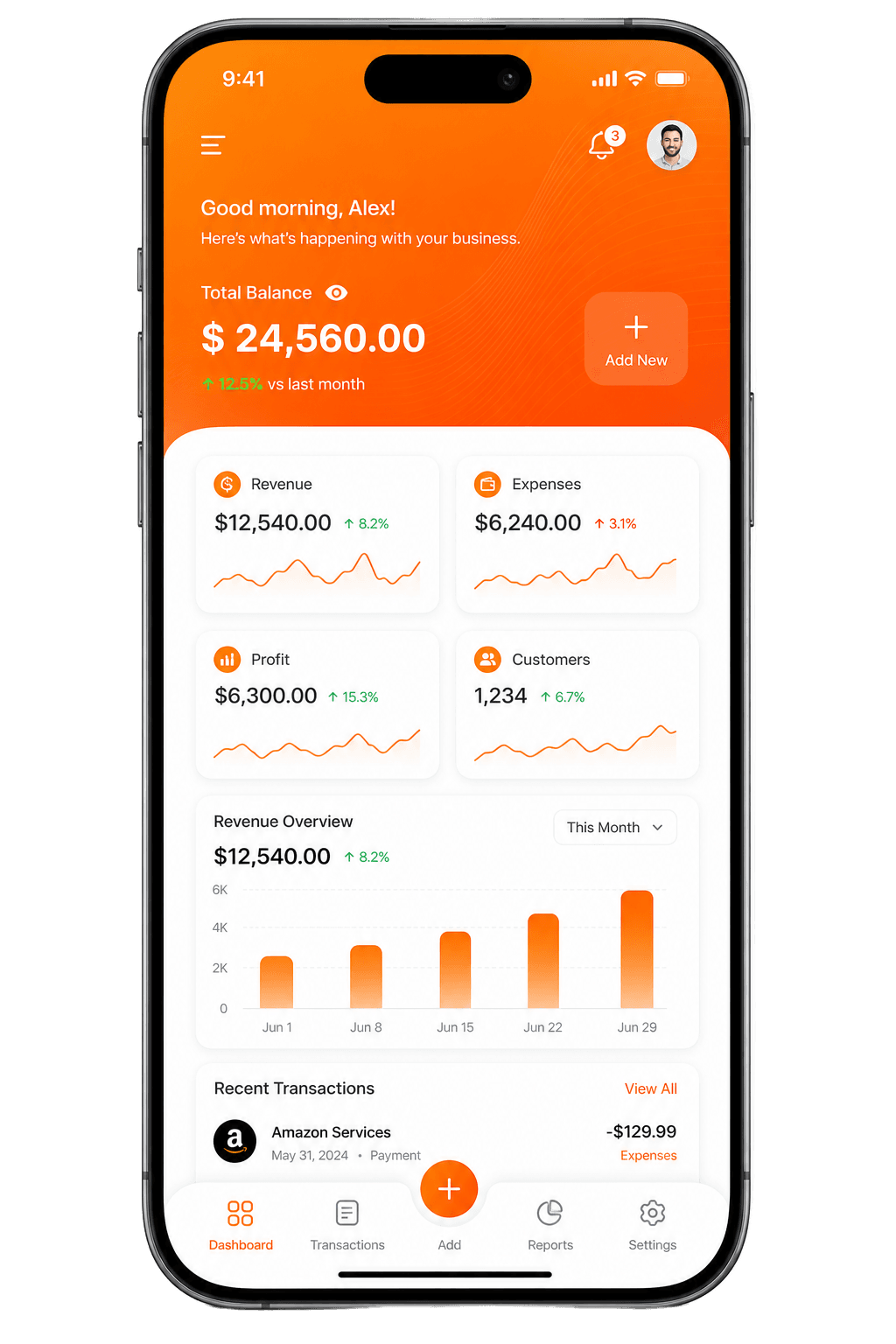 App depois, interface polida