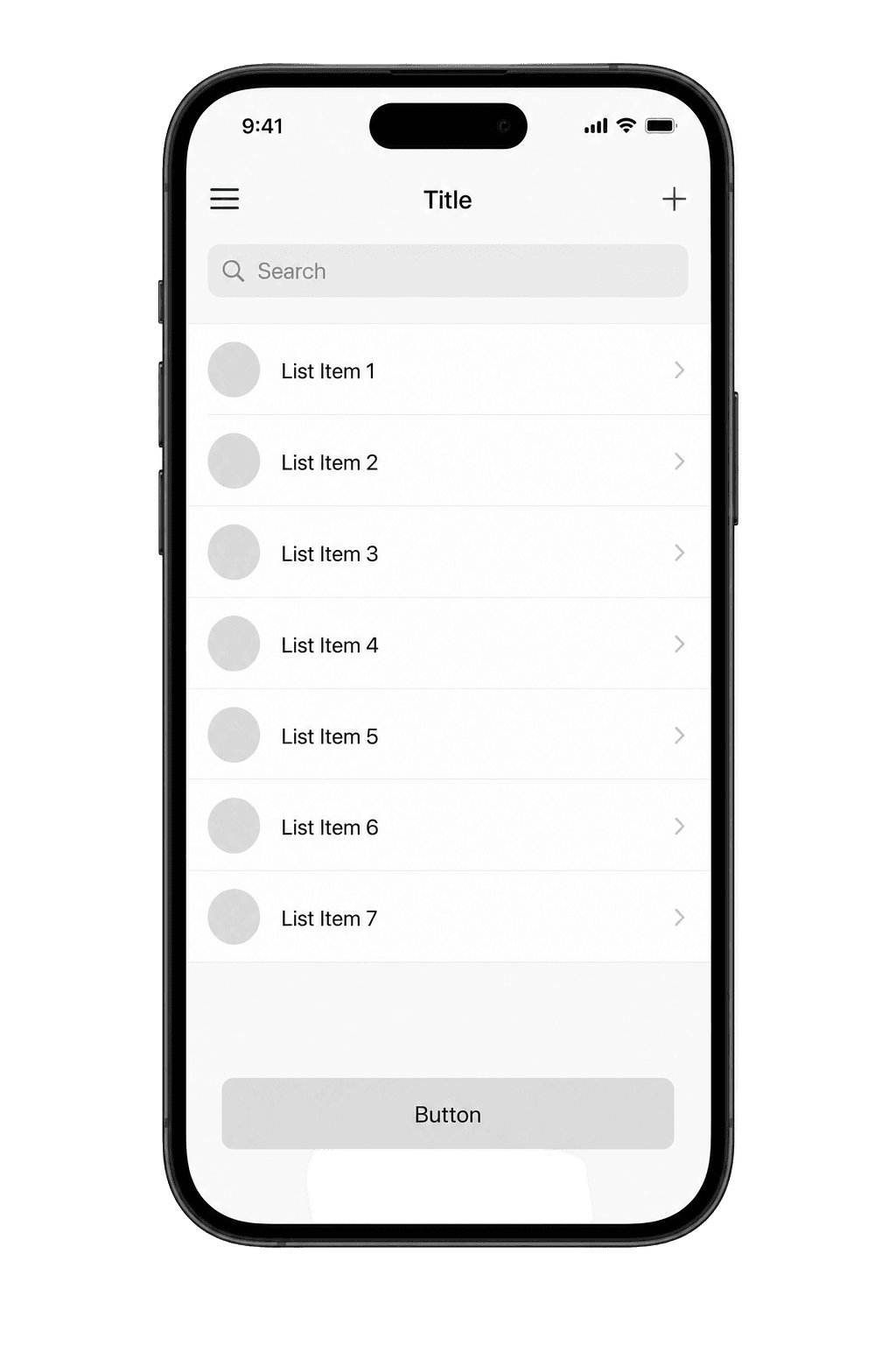 App antes, interface genérica
