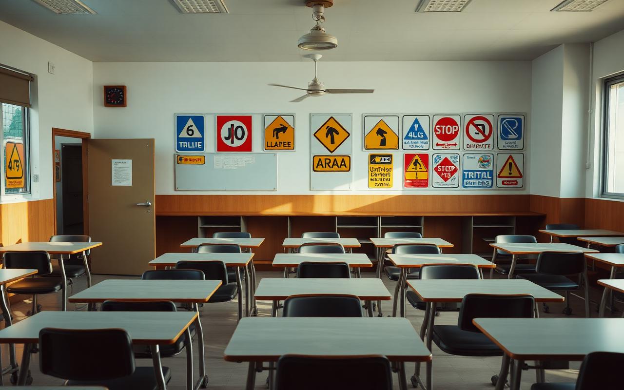 Sala de aula de auto-escola vazia