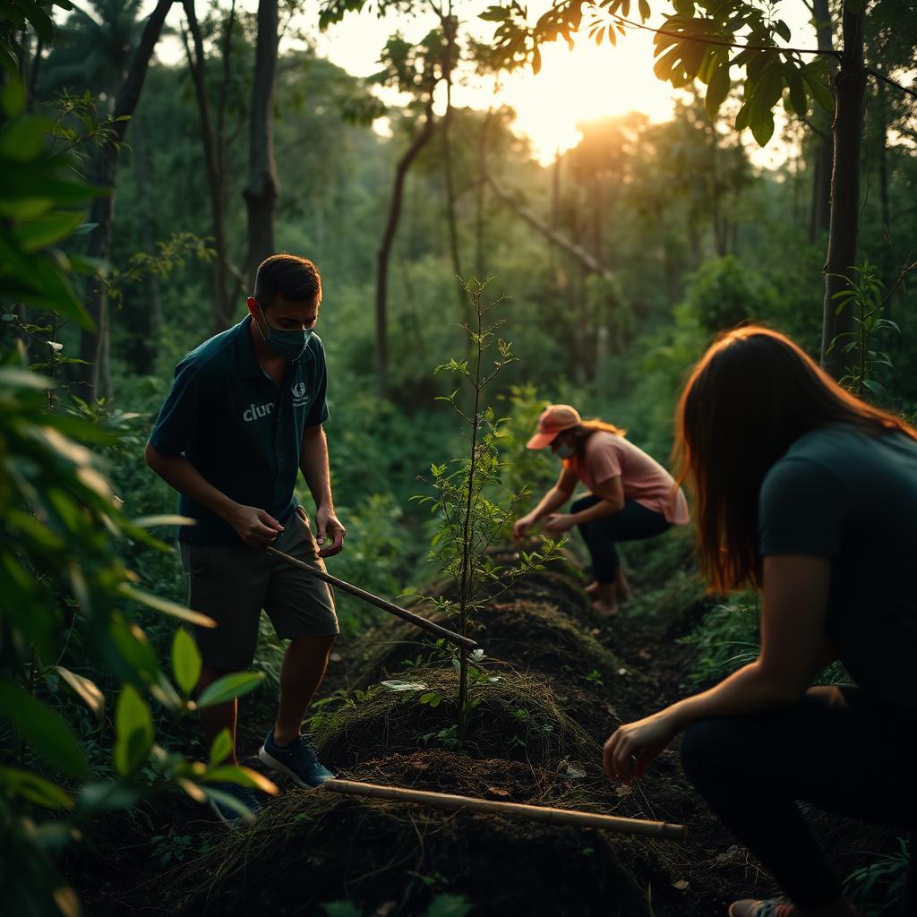 Projeto ambiental com voluntários