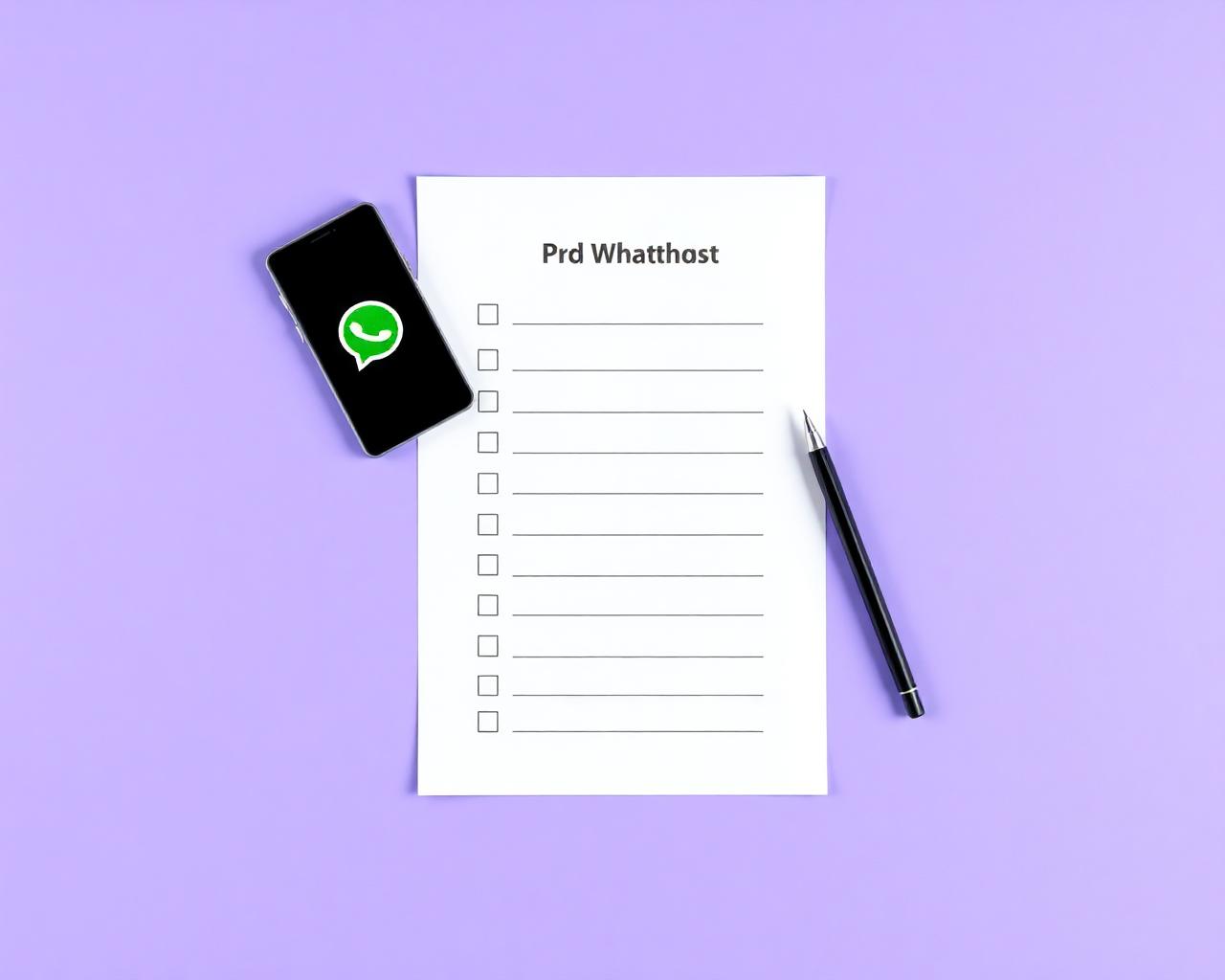 Mockup de checklist impresso para preparar o WhatsApp para IA