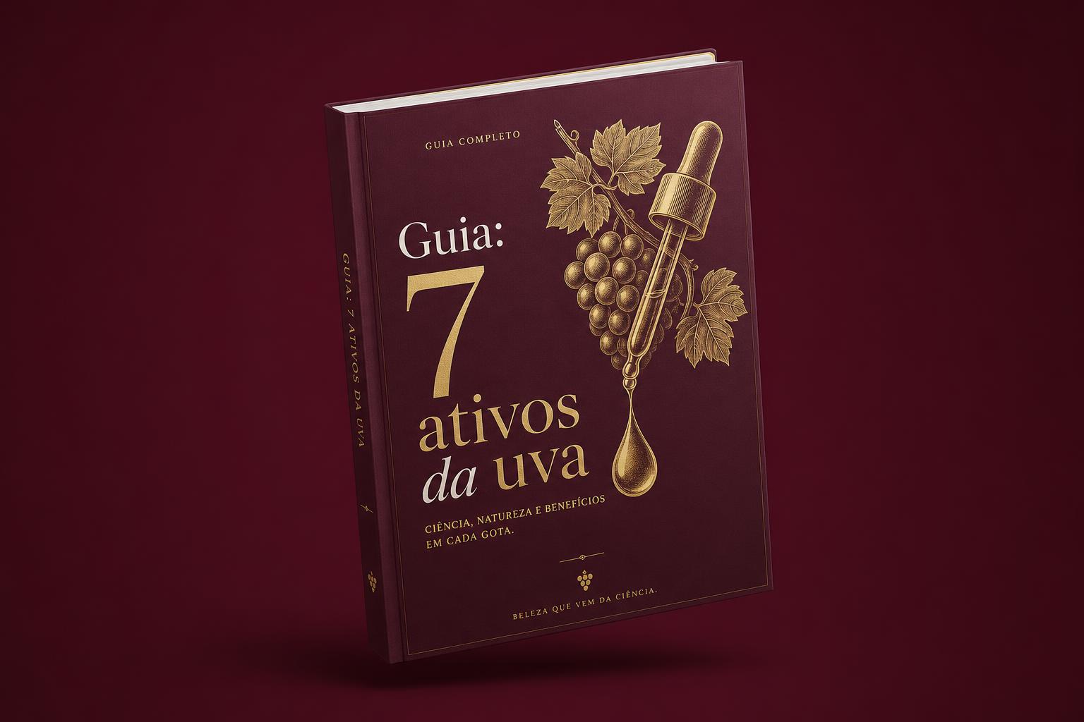 Mockup do guia em PDF sobre ativos da uva para a pele
