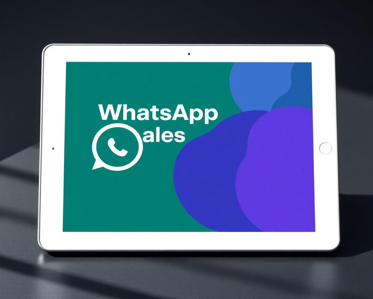 Mockup de tablet com guia de fluxos de WhatsApp que vendem sozinhos