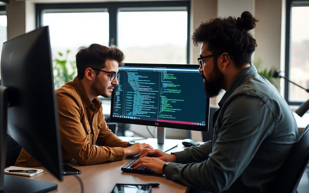Engenheiros de software em pair programming